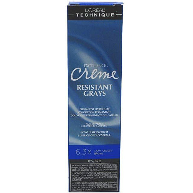 Loreal Excellence Creme Permanent Hair Color 6.3X For Gray 1.74 Oz