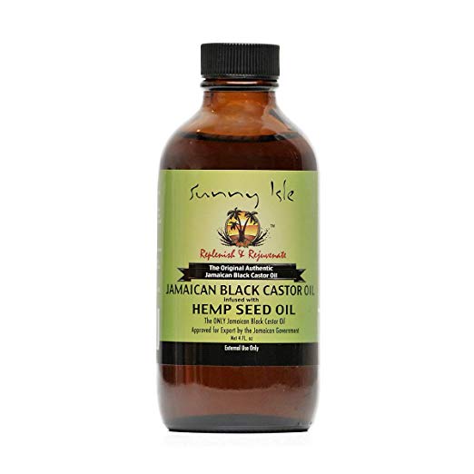Sunny Isle Jamaican Black Castor Oil Infused With Hemp Oil, Brown, 4 Fluid Ounce