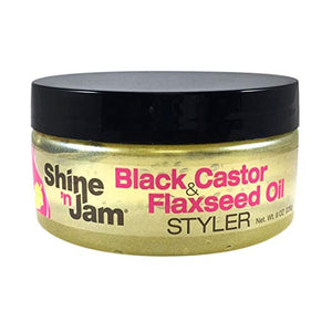 Ampro Shine n Jam Black Castor & Flaxseed Oil Styler 8 oz