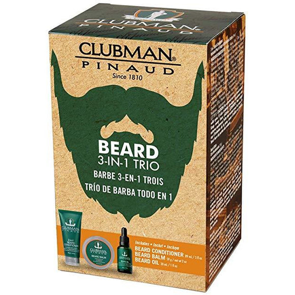 Clubman Beard 3 Piece Kit (Beard Conditioner, Balm & Oil)