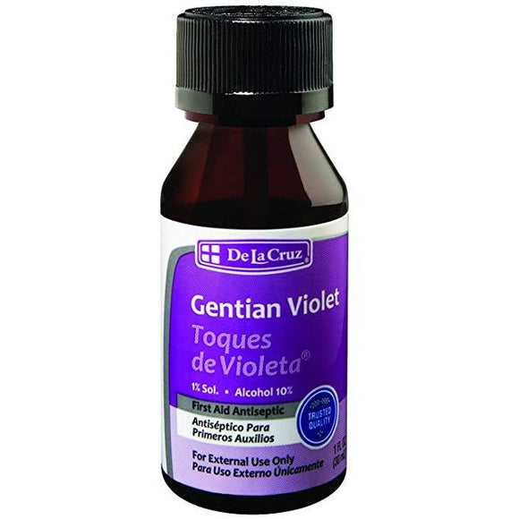 De La Cruz 1% Gentian Violet First Aid Antiseptic Liquid 1 FL OZ
