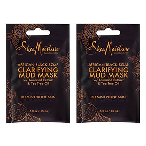 SheaMoisture African Black Soap Clarifying Mud Face Mask - Tamarind Extract & Tea Tree Oil - .5oz (12 Pack)