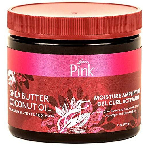 Luster's Pink Shea Butter Coconut Oil Moisture Amplifying Gel Curl Activator 16 Ounce Jar (473Ml)