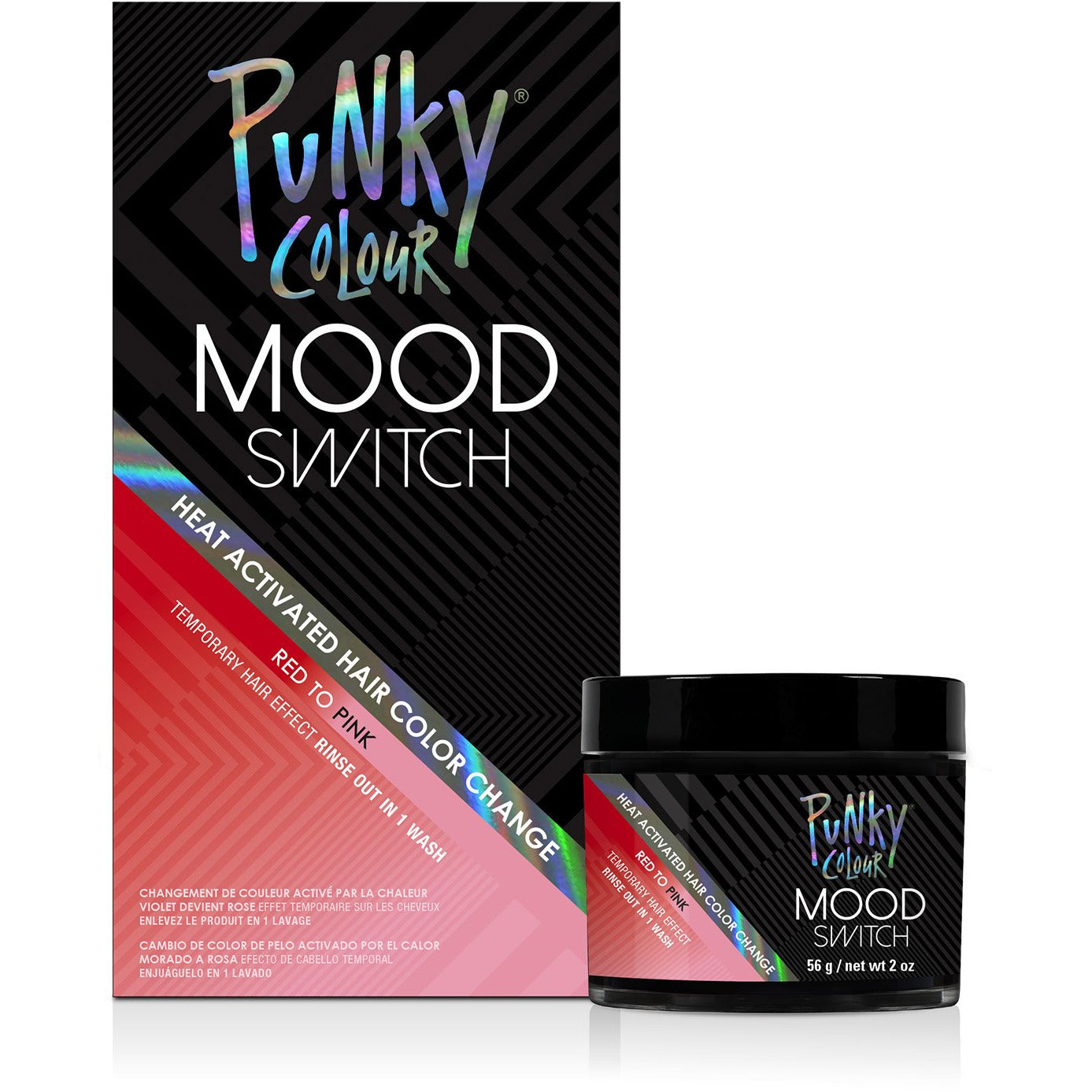 Punky Colour Mood Switch Heat Activated Hair Color, Red to Pink