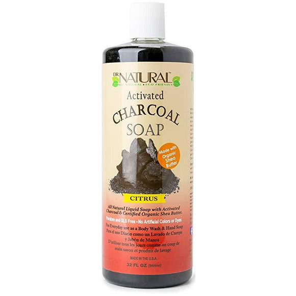 Dr.Natural Activated Charcoal Liquid Soap- 32Oz. (Citrus)