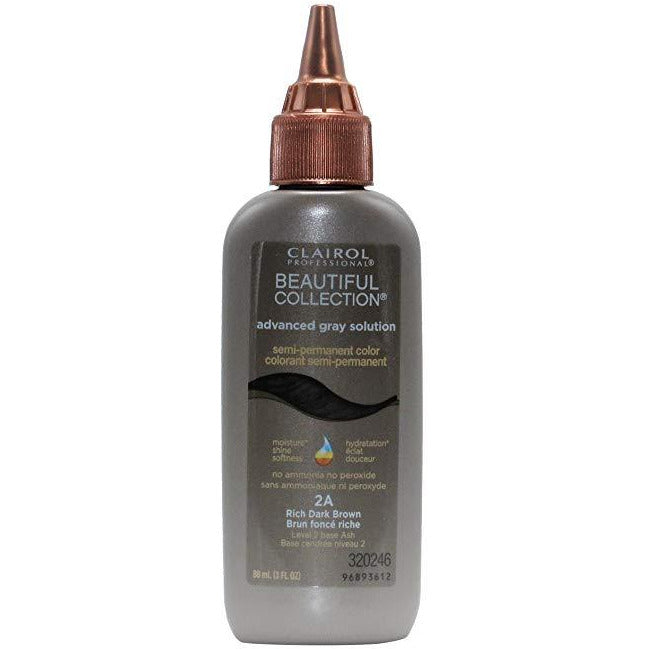 Clairol Beautiful Collection Advanced Gray Solution Hair Color, 3 Fl Oz -2A Rich Dark Brown