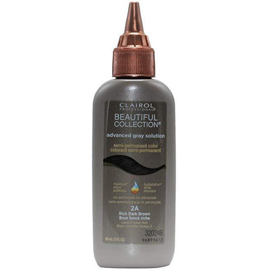Clairol Beautiful Collection Advanced Gray Solution Hair Color, 3 Fl Oz -2A Rich Dark Brown