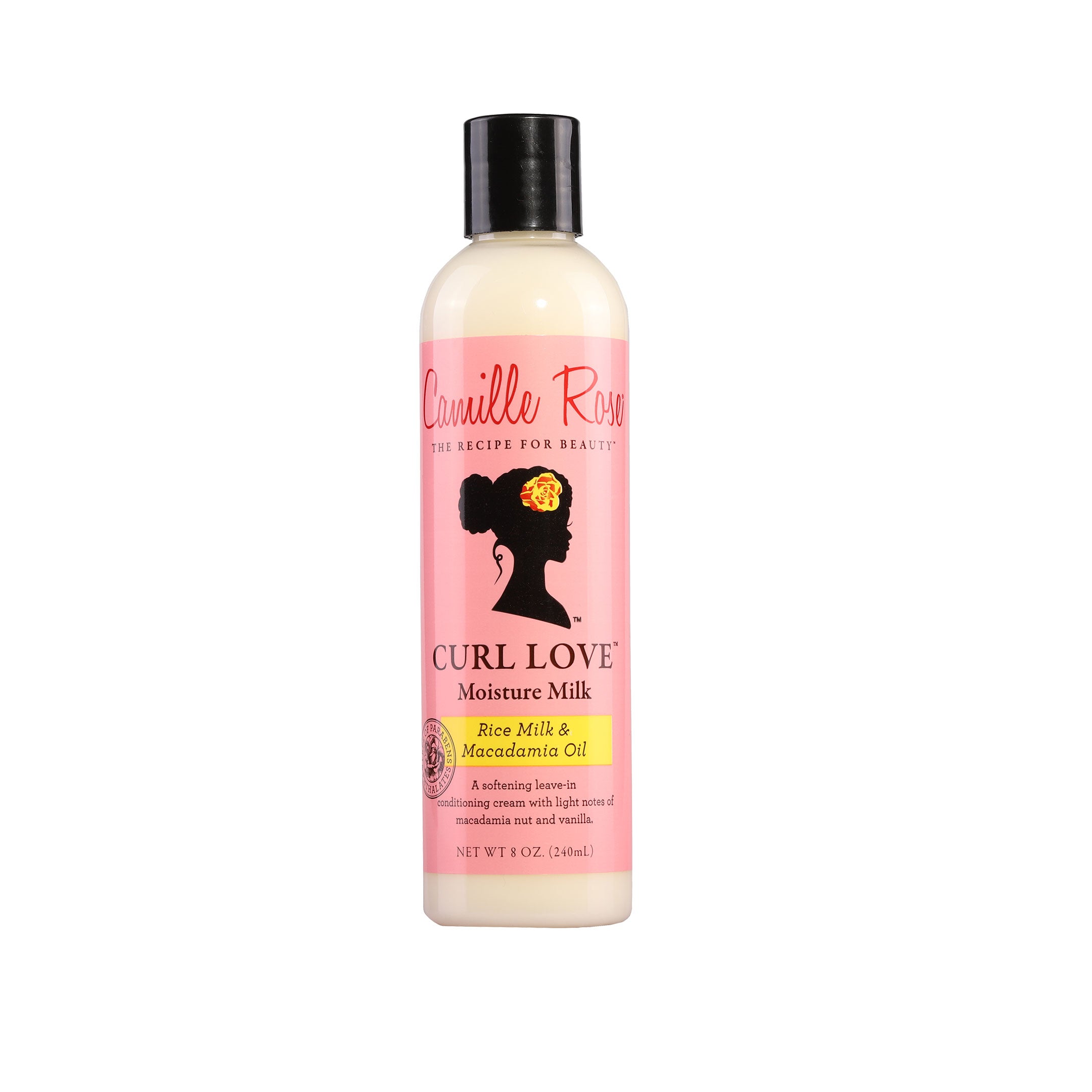 Camille Rose Curl Love Moisture Milk Leave-In Conditioner, with Rice Milk and Macadamia Oil to Soften, Smooth, and Detangle Curly Hair, 8 oz