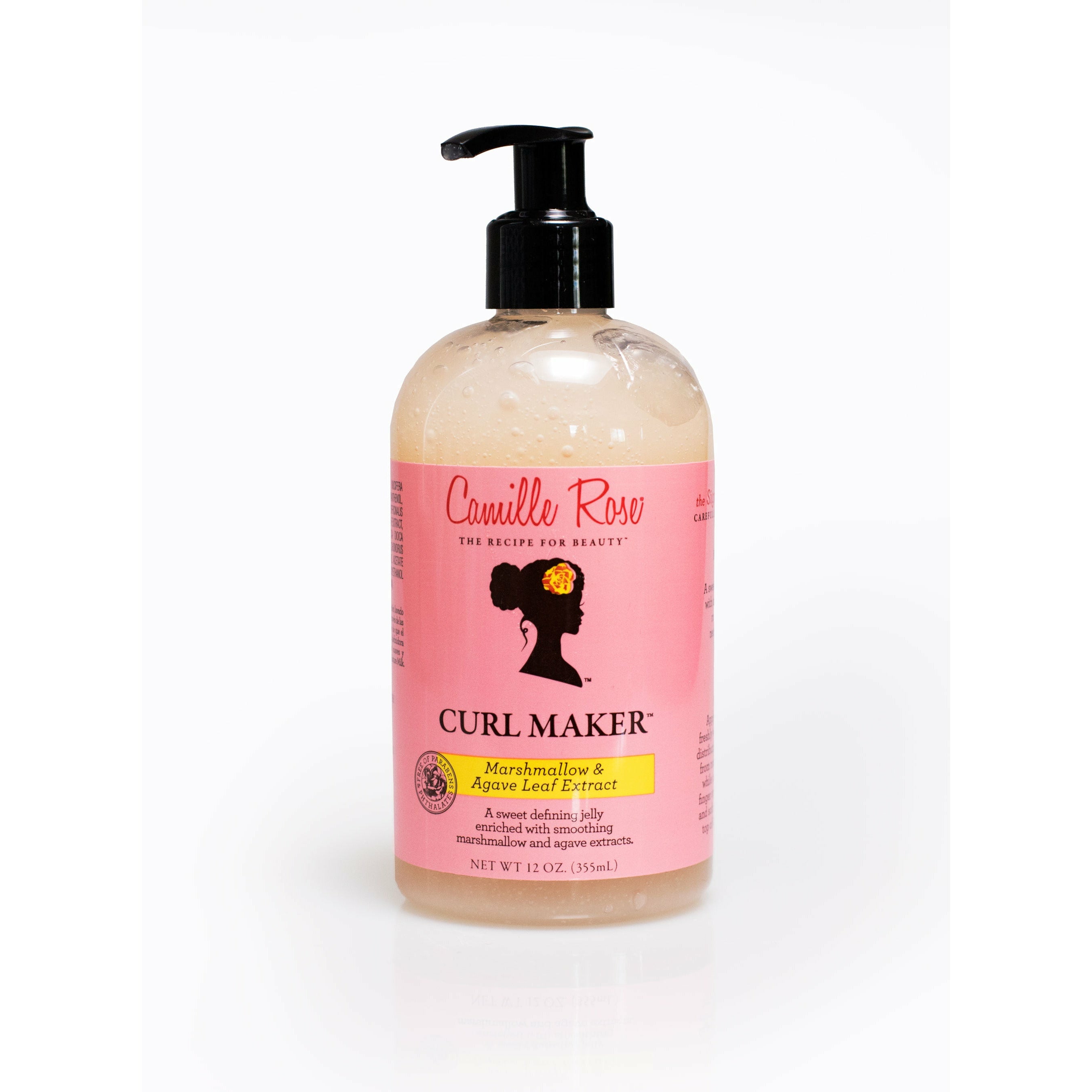 Camille Rose Curl Maker, Defining and Nourishing Curl Gel with Aloe and Marshmallow Root for All Hair Types, 12 fl oz