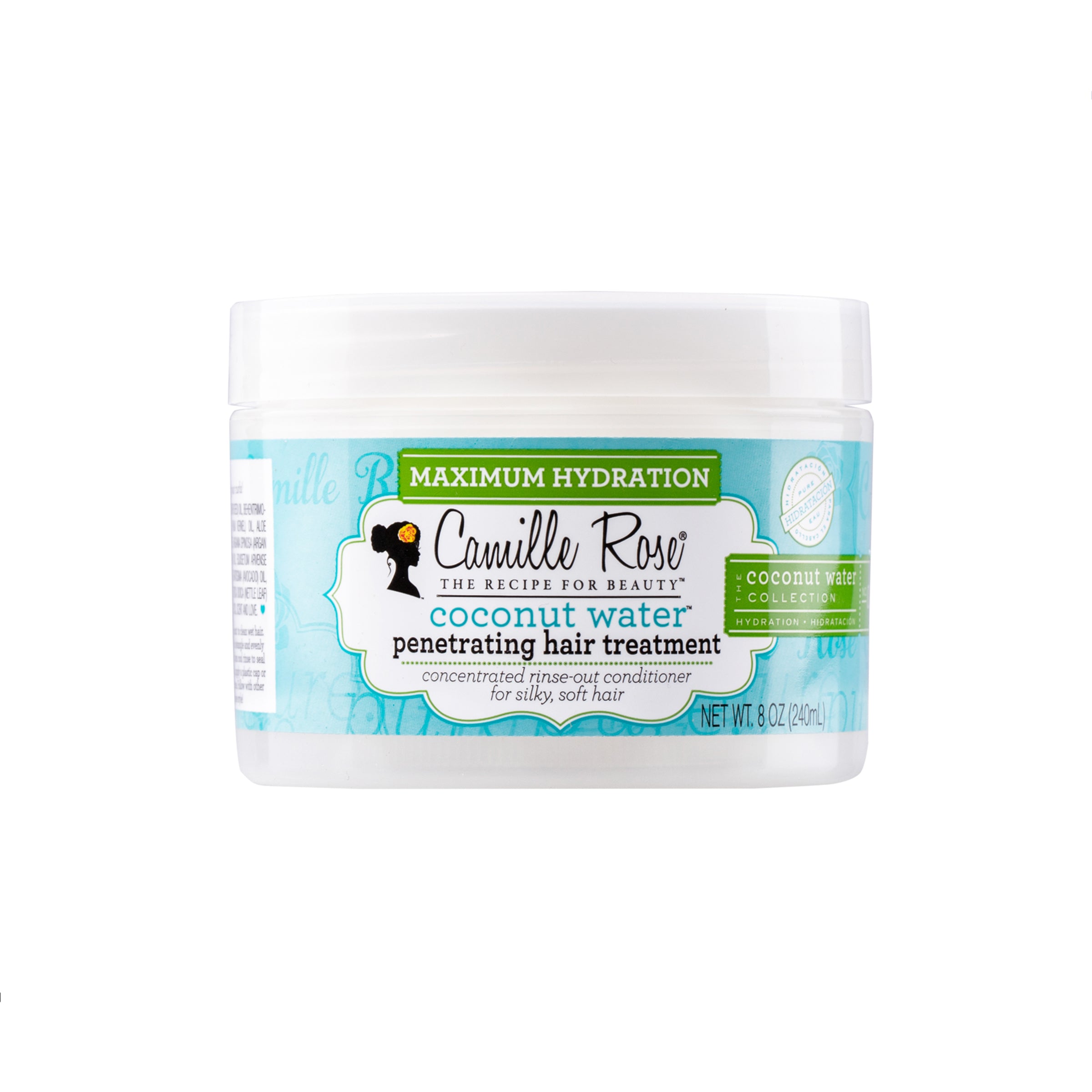 Camille Rose Coconut Water Penetrating Hair Treatment - Deep Moisturizing Conditioner for Dehydrated Strands, 8 oz