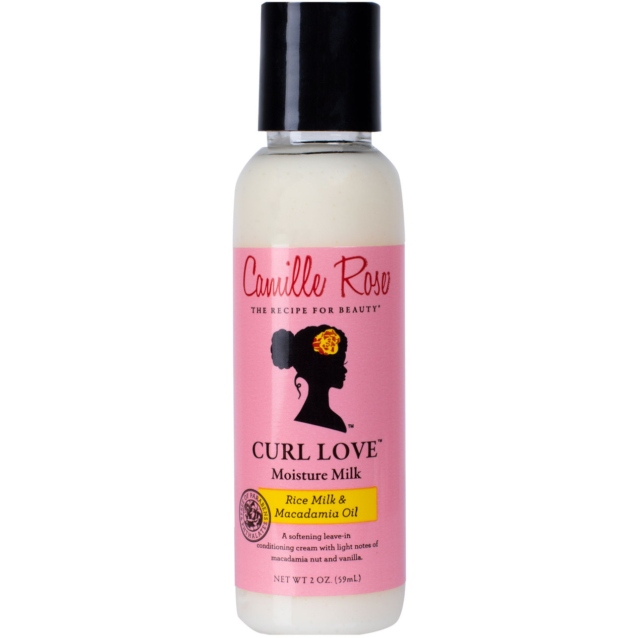 Camille Rose Curl Love Moisture Milk | Leave-In Conditioner with Rice Milk and Macadamia Oil for Softening, Smoothing, and Detangling Curly Hair, 2 oz