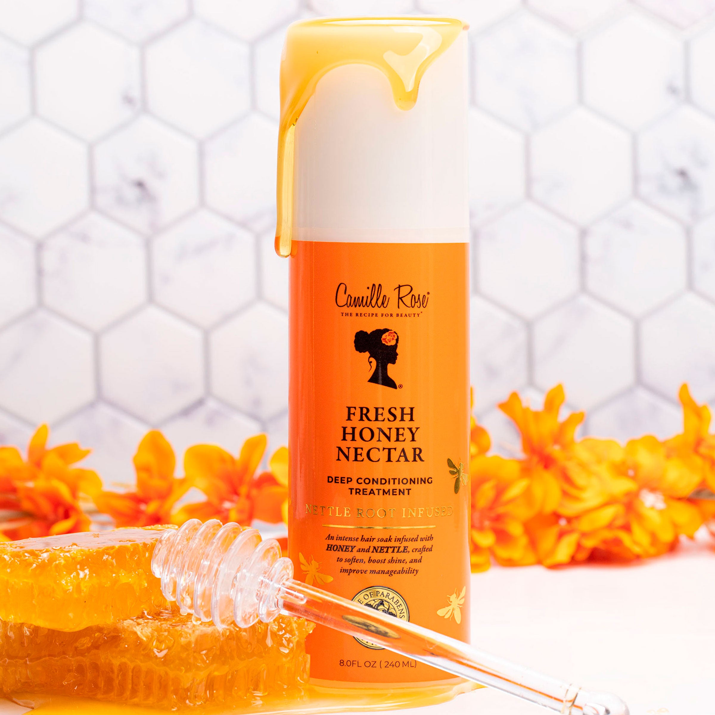 Camille Rose Fresh Honey Nectar Deep Conditioning Treatment | Hydrates, Boosts Growth, and Adds Radiant Shine