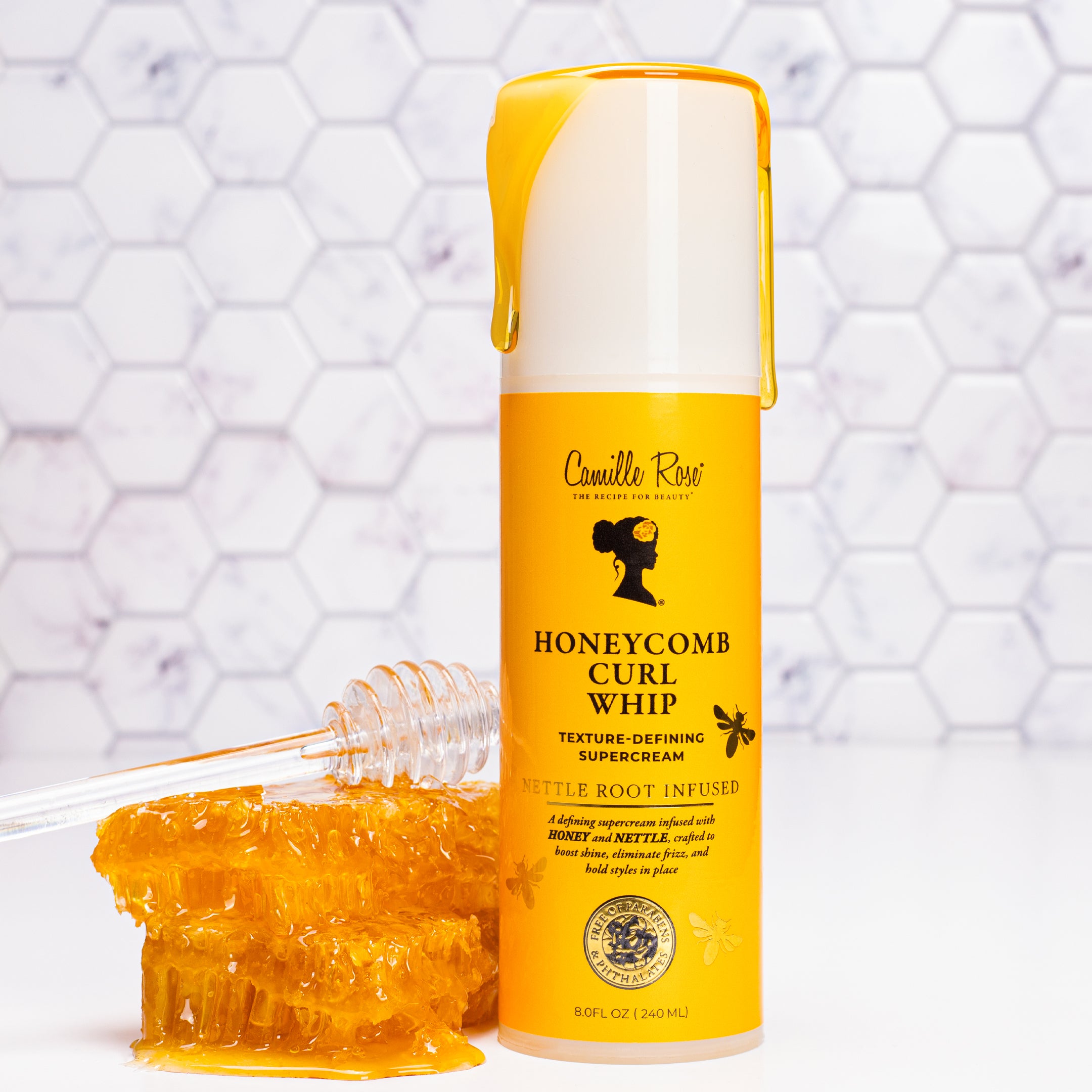 Camille Rose Honeycomb Curl Whip | Texture-Defining Supercream for Hold, Nourishment, Shine, and Hair Regrowth