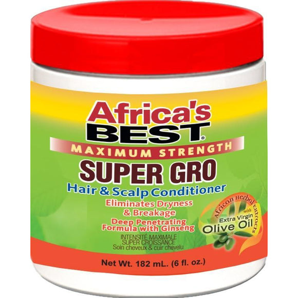 Africa's Best Maximum Strength Super Gro Hair & Scalp Conditioner, 5.25 Oz