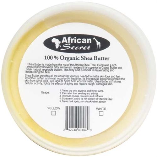 African Secret 100% Organic Shea Butter Smooth White - 8 Oz