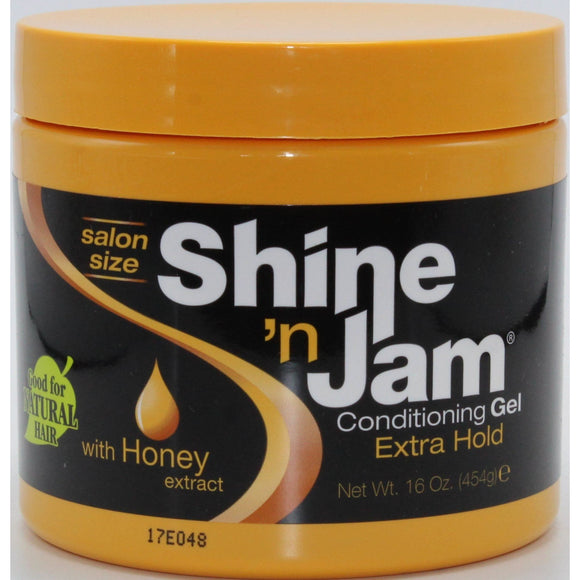 Ampro Shine â€˜N Jam Conditioning Gel | Extra Hold With Honey Extract 16 Oz