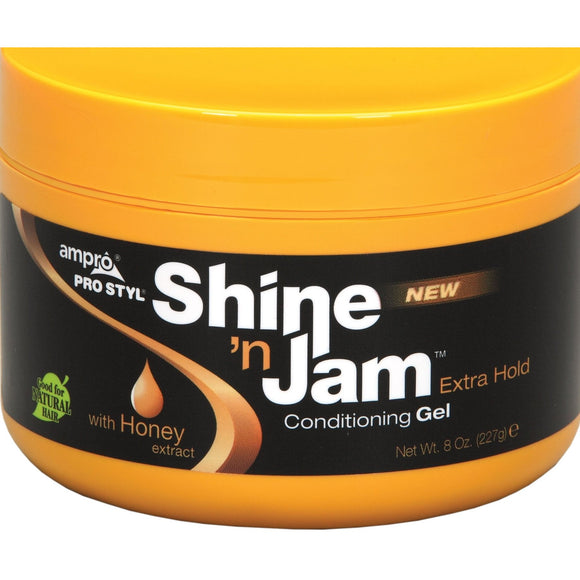 Ampro Shine â€˜N Jam Conditioning Gel | Extra Hold With Honey Extract 8 Oz