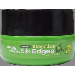 Ampro Shine 'N Jam Conditioning Gel | Silk Edges With Olive Oil 2 Oz