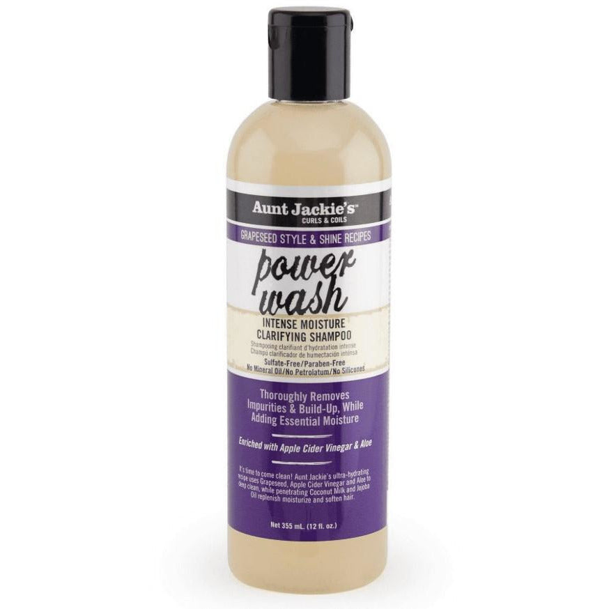 Aunt Jackie's Grapeseed Collection Power Wash Intense Moisture Clarifying Shampoo, 3 Oz