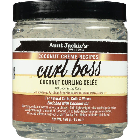 Aunt Jackie's Coconut CrÃ¨me Recipes Curl Boss, Curling Gel - 15 Oz