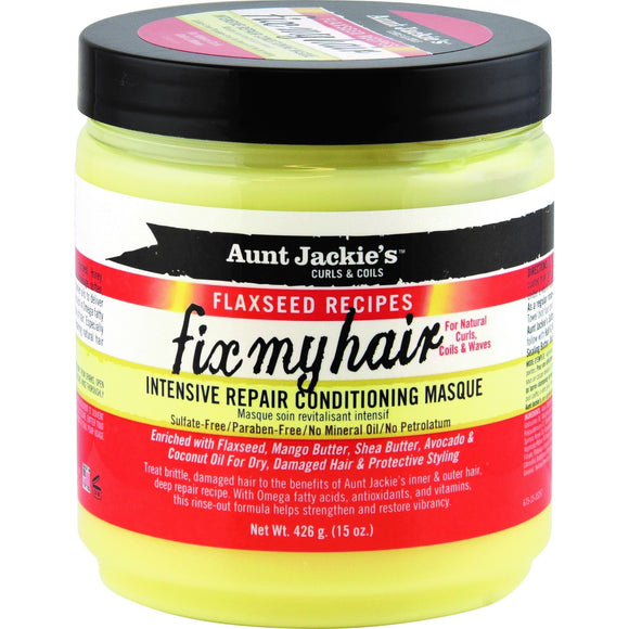 Aunt Jackie's Flaxseed Collection Fix My Hair Intensive Repair Conditioning Masque 15 Oz