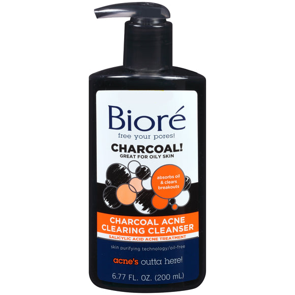 Biore Charcoal Acne Cleanser, 6.77 Oz