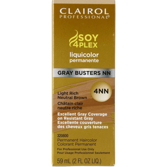 Clairol Professional Liquicolor, 4NN Gray Busters Light Rich Neutral Brown, 2 Ounce (6 Pack)