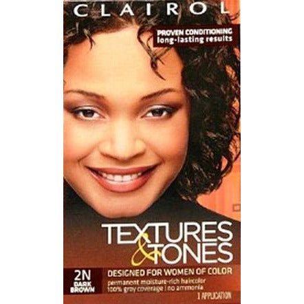 Clairol Professional Textures And Tones Permanent Hair Color, 2N Dark Brown
