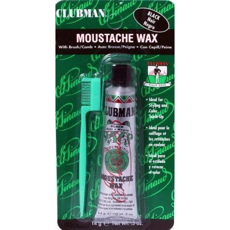 Clubman Moustache Wax Black, 0.5 Oz