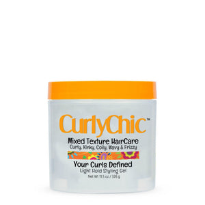 Curly Chic Mixed Texture Curls Defined Light Hold Styling Gel, 11.5 Oz