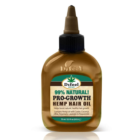 Difeel Hemp 99% Natural Hemp Hair Oil – Pro-Growth, 2.5 Oz