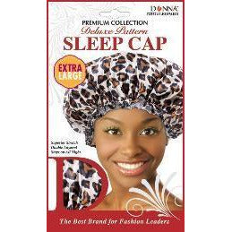 Donna Collection Premium Deluxe Pattern Extra Large Sleep Cap, Leopard Pattern