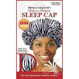 Donna Premium Collection Deluxe Pattern Sleep Cap Extra Large - Zebra