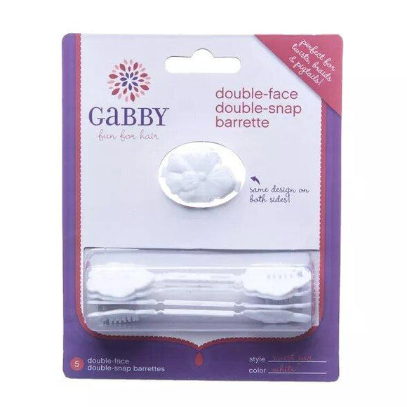 Gabby Dbl Face Snap Bar White 5Pack
