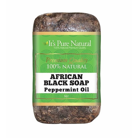 It's Pure Natural African Black Soap Bars with Activated Charcoal, 5oz