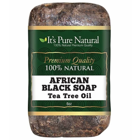 It's Pure Natural African Black Soap Bars with Tea Tree Oil, 5oz