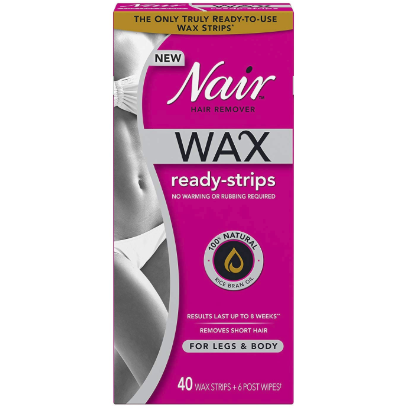 Nair Hair Remover Wax Ready-Strips For Legs & Body, 40Ct