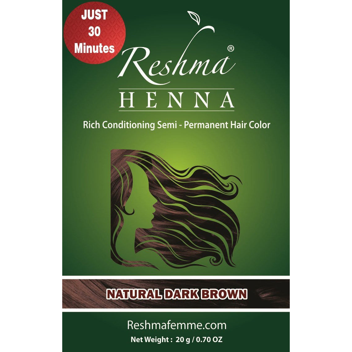 Reshma Beauty Henna 30Minute Natural Dark Brown 1.05 Ounce