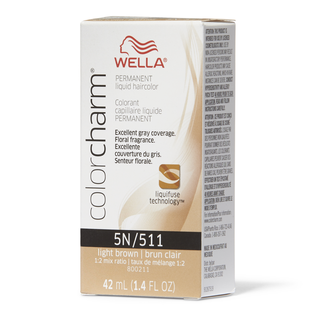Wella Color Charm 511 Permanent Liquid Hair Color Light Brown 1.4Oz