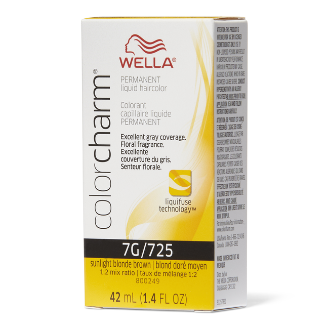 Wella Color Charm 725 Permanent Liquid Haircolor Sunlight Blonde Brown - 1.4 Oz