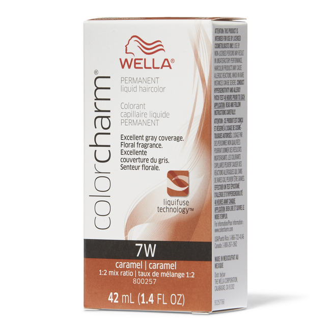 Wella Color Charm 7W Permanent Liquid Haircolor Caramel - 1.4 Oz