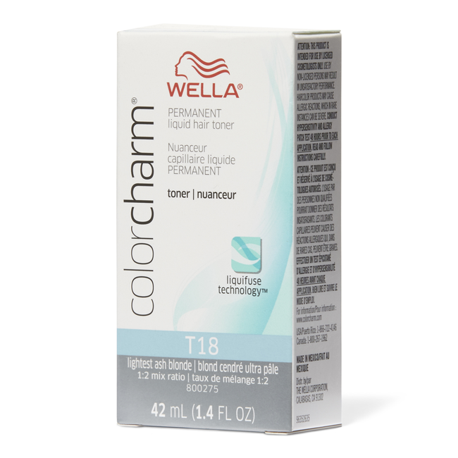 Wella Color Charm T18 Permanent Liquid Toner Lightest Ashe Blonde - 1.4 Fl Oz