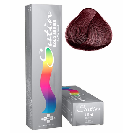 Satin Bold Series Hair Color 4 Plum Red, 3 Oz