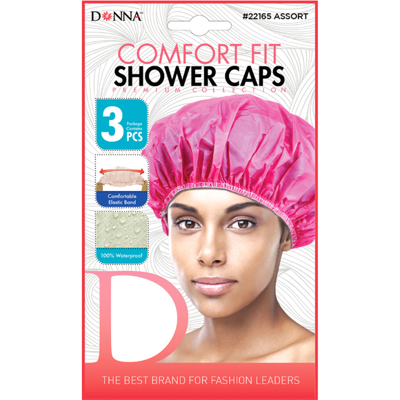 Donna Shower Cap Comfort Fit 3 Pieces