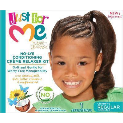 Just For Me No-Lye Conditioning Creme Relaxer Kit-Children's Regular (1 Application)