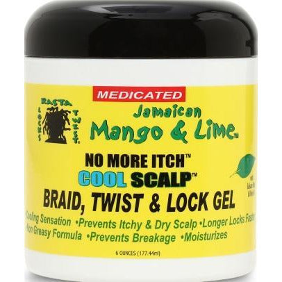 Jamaican Mango & Lime No More Itch Cool Scalp Braid, Twist & Lock Gel 6Oz