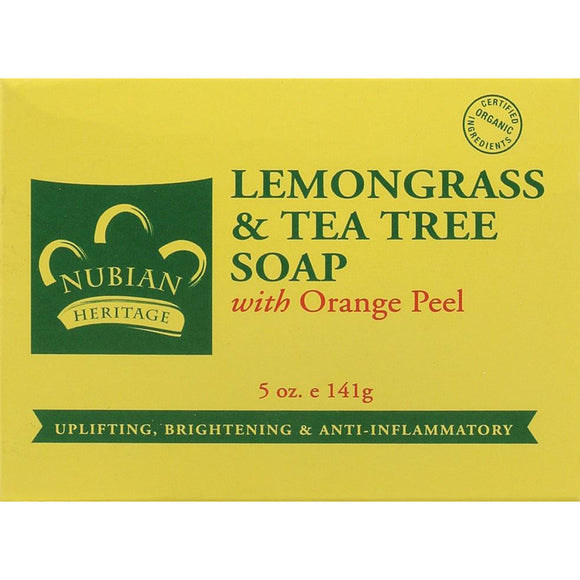 Nubian Heritage Lemongrass & Tea Tree Bar Soap, 5 Oz