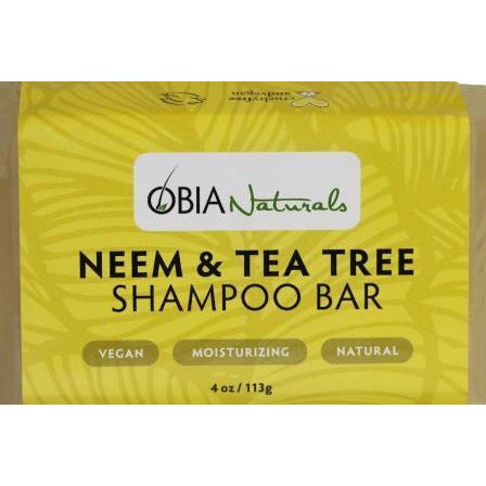 Obia Naturals Shampoo Bar Neem & Tea Tree Cleansing Wash, 4 Oz.