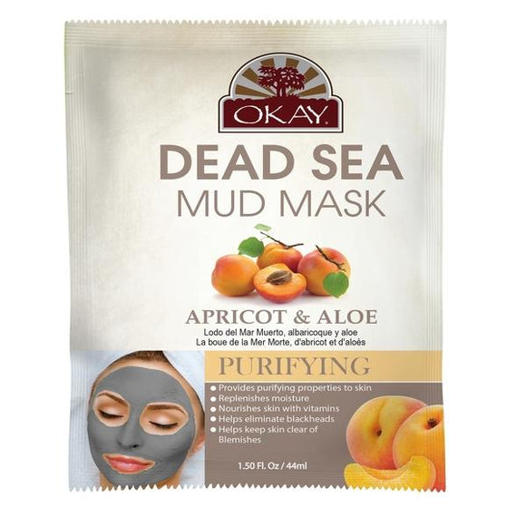 Okay Dead Sea Mud Mask Apricot & Aloe, (Pack of 12)
