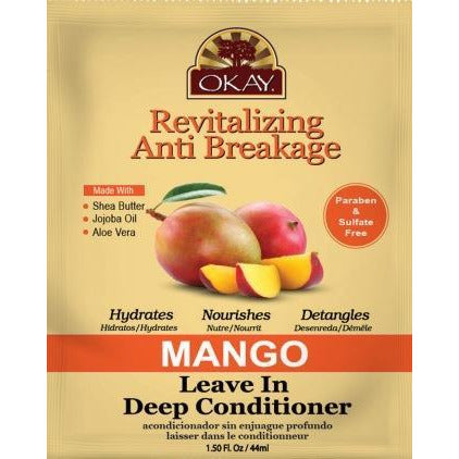 Okay Revitalizing Anti Breakage Leave In Deep Conditioner, Mango (12 Pack)